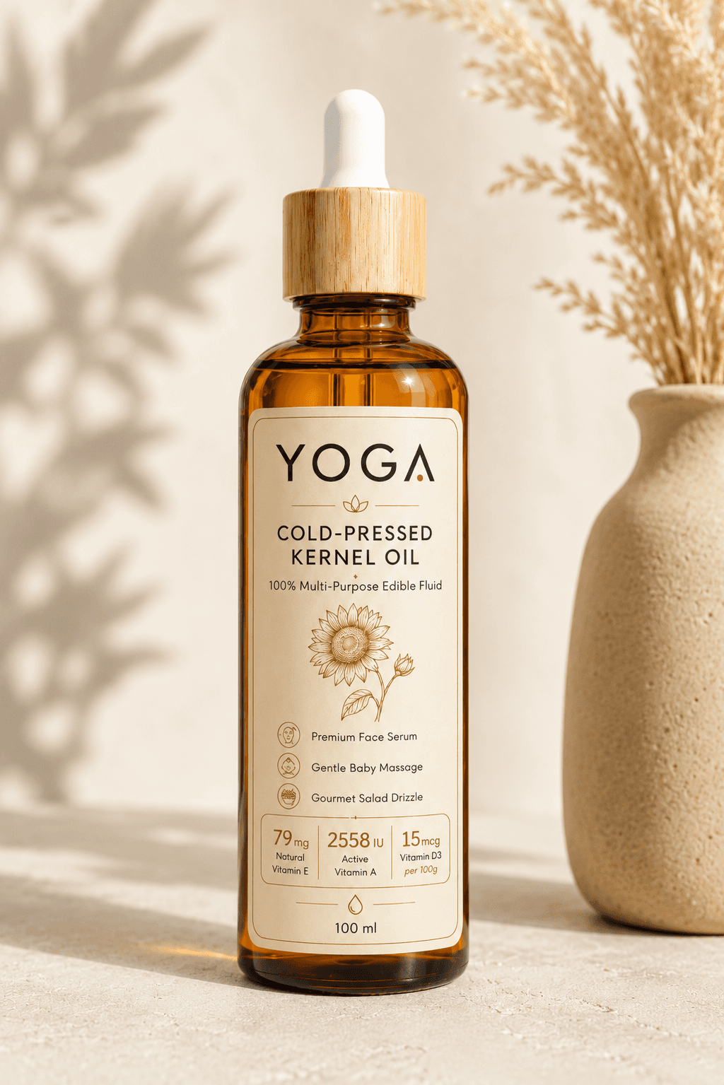 100ml Yoga hull-free golden kernel elixir bottle